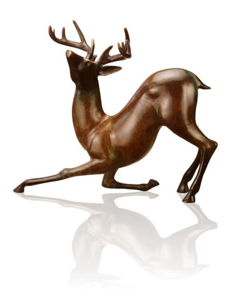 Contemporary Deer Sculpture Whitetail Buck High-End Decor